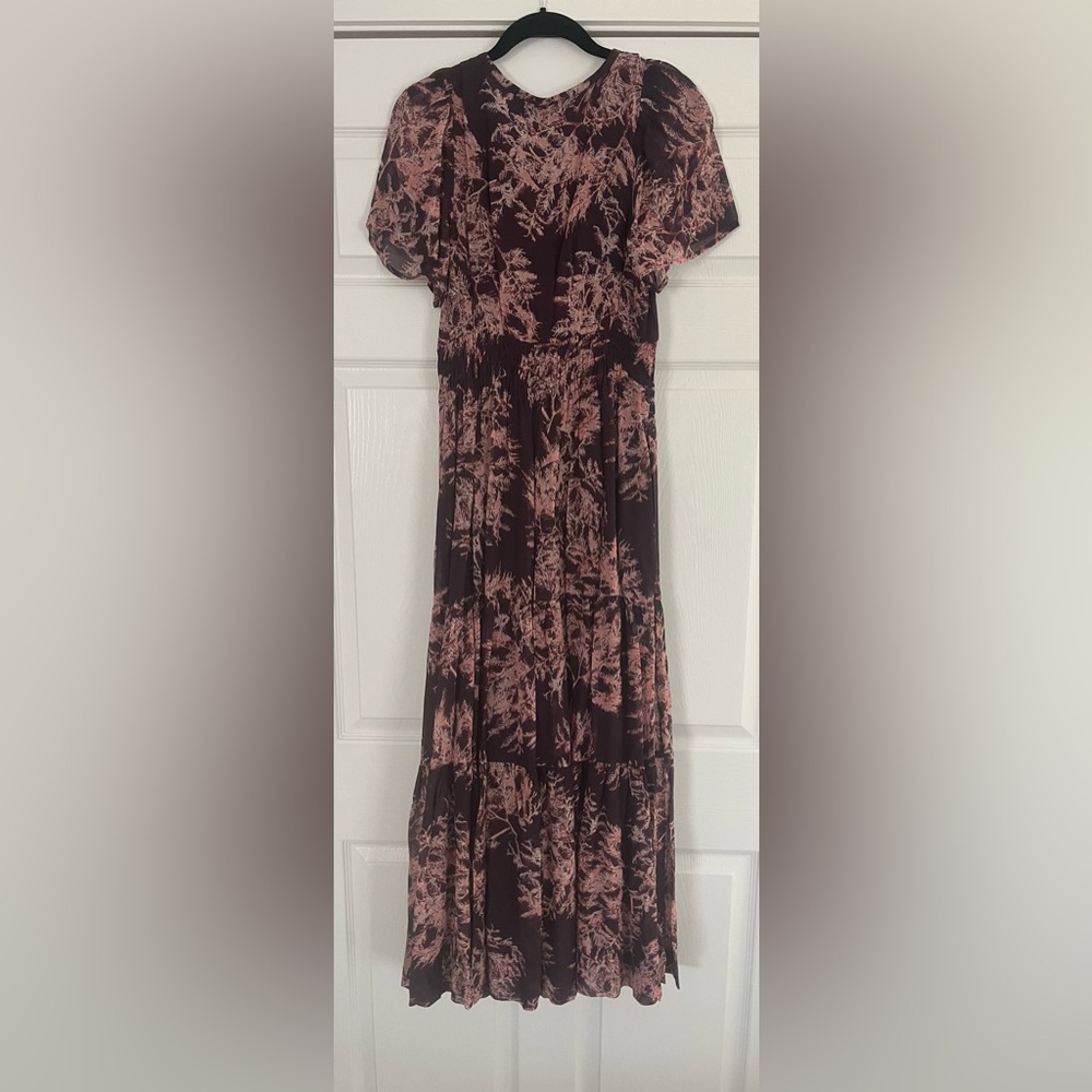 Anthropologie Purple and Pink Floral Dress - Picture 3 of 7